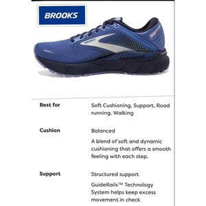 Brooks Women’s 10 Adrenaline Cushioned Support GTS 22 running shoes blue/purple
